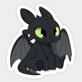 Pretty Toothless, Night fury fanart, How to train your dragon character design Sticker